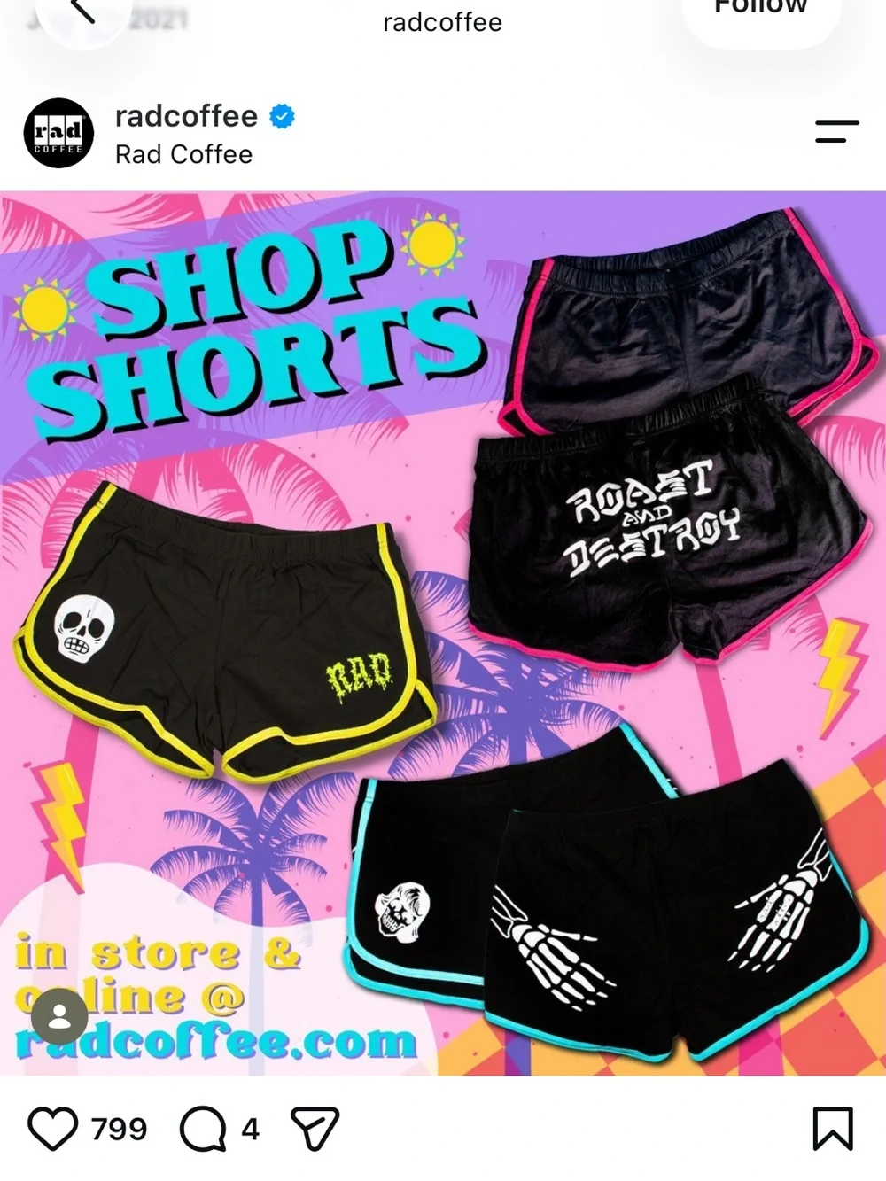 Rad Coffee Green Skull Dolphin Shorts - Brand New 3XL